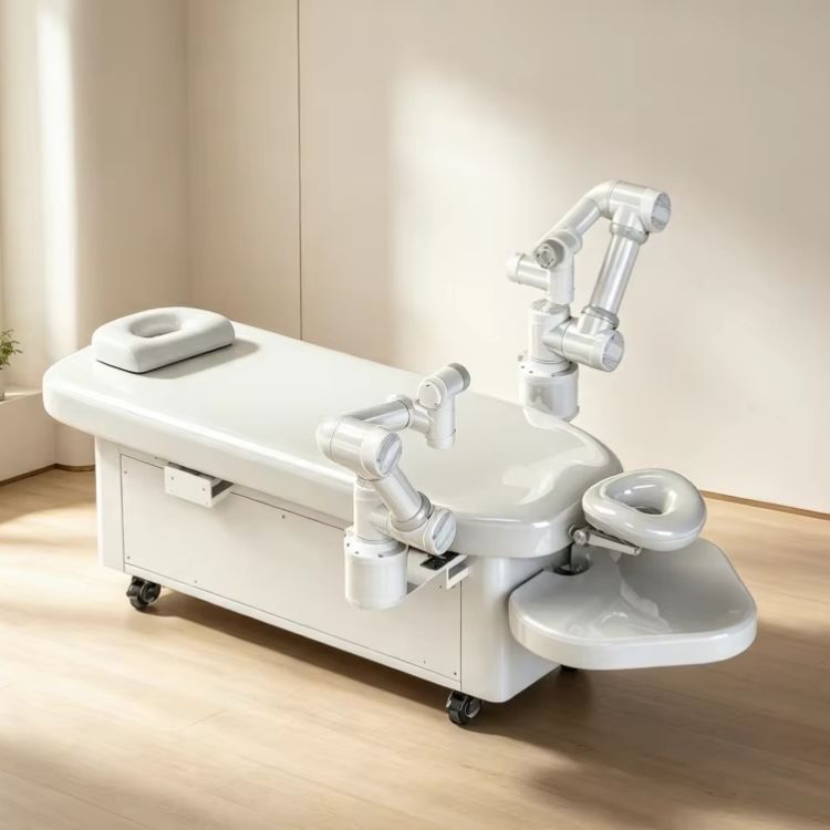 Stół z dwoma robotycznymi ramionami – widok całego urządzenia