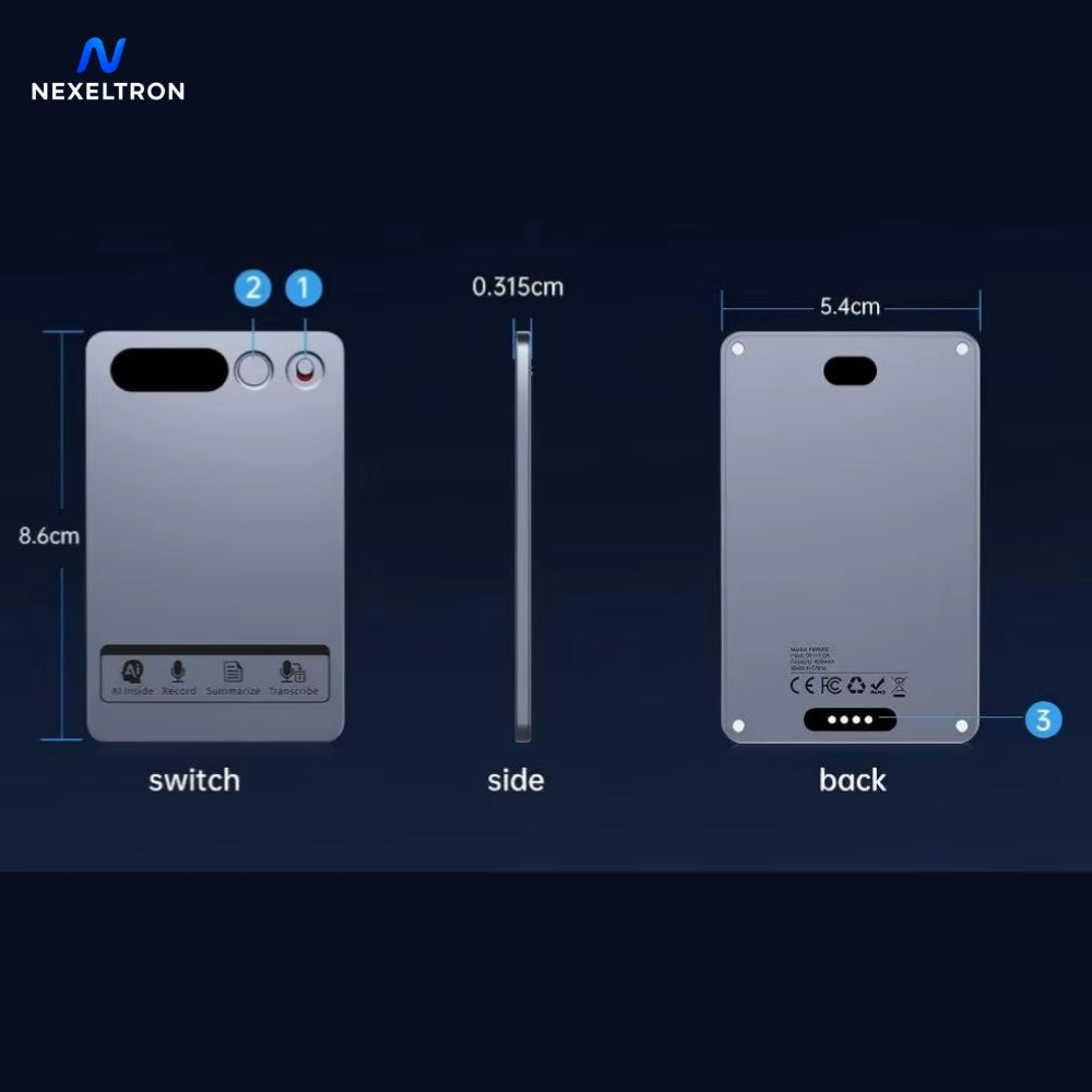 Dyktafon AI z transkrypcją i podsumowaniem, 64GB + FREE MagSafe